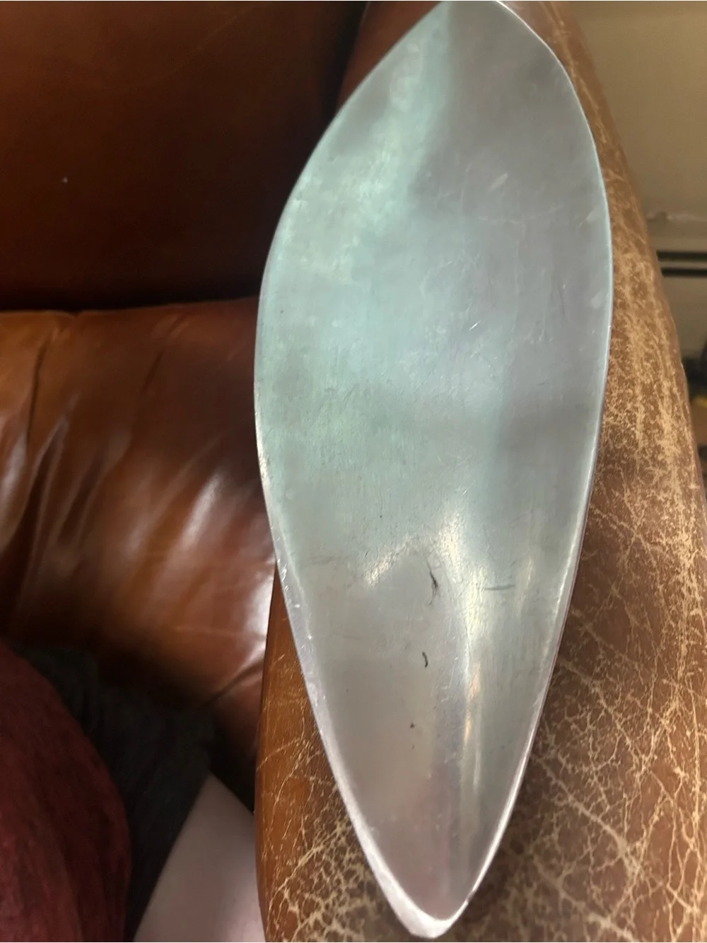 Vintage Nambé Bread Tray #550 Leaf Shape Or Oval “ Nambe “Aluminum